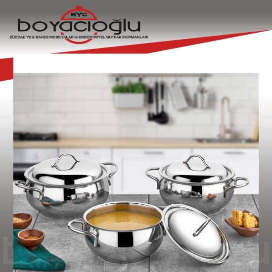 GÜLSAN İREM ÇELİK TENCERE SETİ 6PRÇ