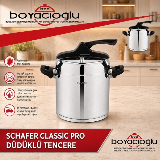 SCHAFER CLASSİC PRO DÜDÜKLÜ TENCERE 8L