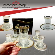 ELMAS GLASS YALDIZLI ÇAY SETİ