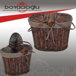 BYC HASIR OVAL PİKNİK SEPETİ