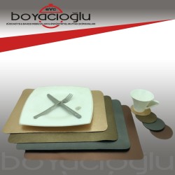 BYC DERİ AMERİKAN SERVİS SETİ BARDAK ALTI 6LI