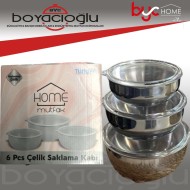 HOMEMUTFAK 3LÜ ÇELİK SAKLAMA KABI AKRİLİK KAPAK