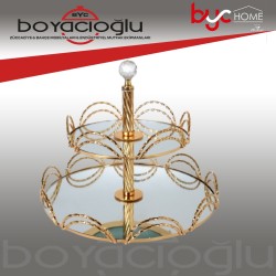 AYNALI KATLI GÖKKÜŞAĞI KURABİYELİK SUNUMLUK