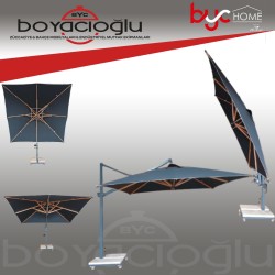 BYC KARE TELESKOPİK ŞEMSİYE 3MT YANDAN AÇILIR