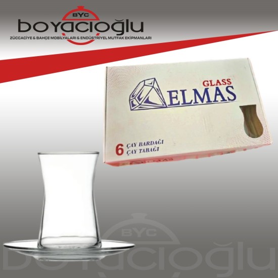 ELMASGLASS LÜX HEYBELİ ÇAY SET