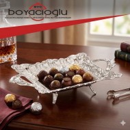 245-K-19 DİKDÖRTGEN GÜMÜŞ ÇİKOLATALIK 35x25cm