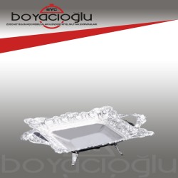 245-K-19 DİKDÖRTGEN GÜMÜŞ ÇİKOLATALIK 35x25cm