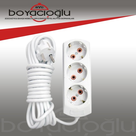 ASEL 3LÜ UZATMA KABLOSU TOPRAKLI 5MT