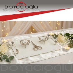 BYC LÜX NİŞAN YÜZÜK TEPSİ SETİ