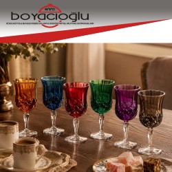 HERENCİA TİFFANY 6LI FLÜT KAHVE YANI BARDAK BOYALI