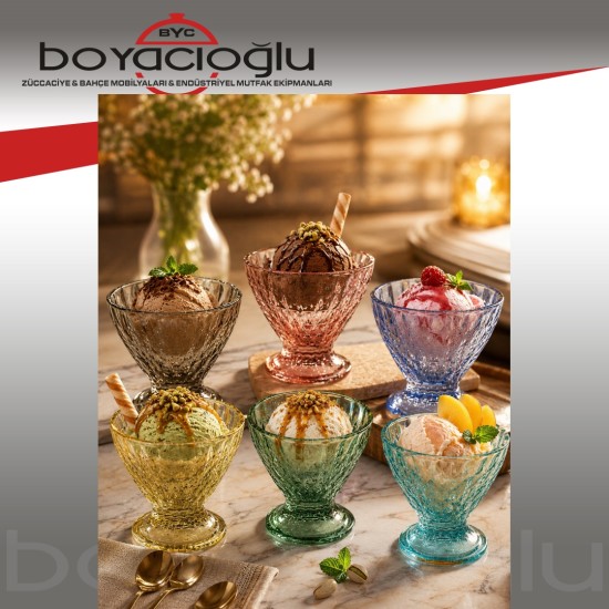 HERENCİA YASEMİN DONDURMALIK KASE RENKLİ 6LI
