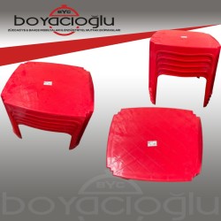 MEVSİM KARE SEHPA KIRMIZI 44CM