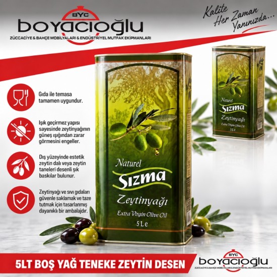 5LT BOŞ YAĞ TENEKE ZEYTİN DESEN