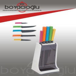 362010-001 HEREVİN GRİ BIÇAK SETİ- KEMİK RENK BAZALI