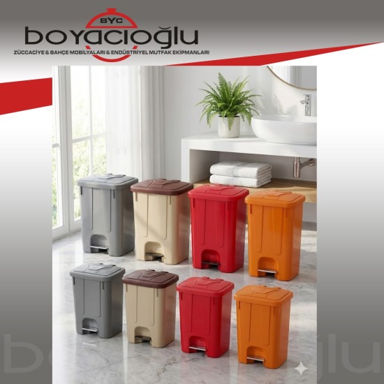 ŞENYAYLA 4255 KÖŞELİ PEDALLI ÇÖP 40LT