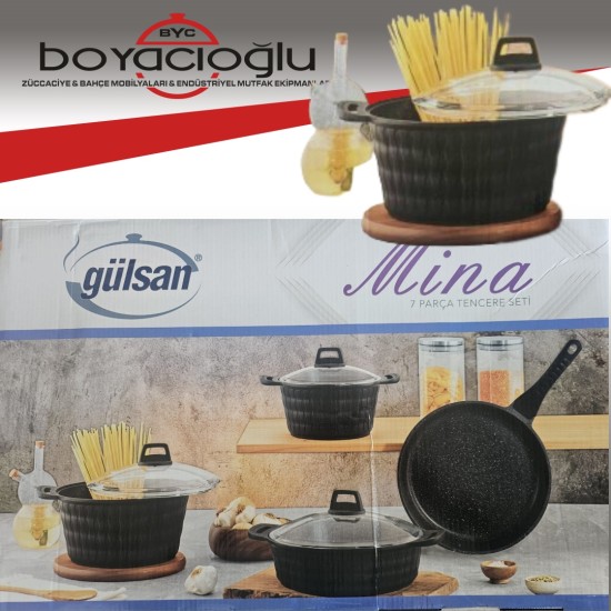 GÜLSAN MİNA DÖKÜM TENCERE SET 7PRÇ