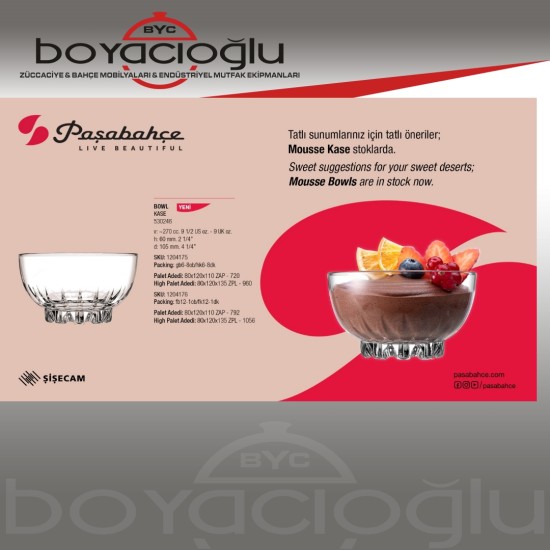 530246 PAŞABAHÇE MOUSSE BYK 6LI KASE 530246 PAŞABAHÇE MOUSSE BYK 6LI KASE