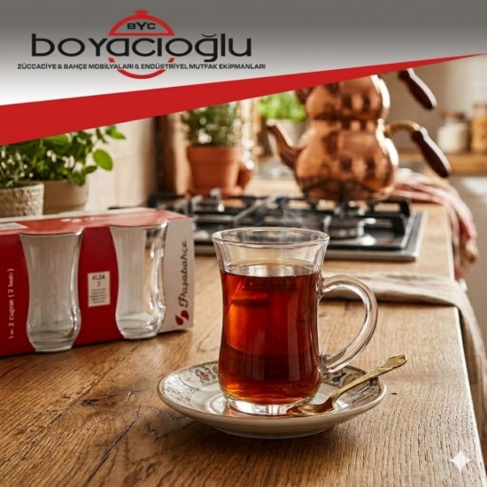 55411 PAŞABAHÇE KEYİF KULPLU ÇAY BARDAĞI (KL48)