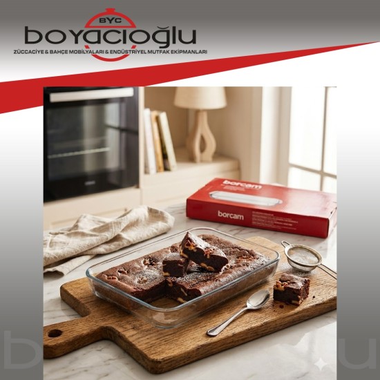 59004 PAŞABAHÇE BORCAM DİKDÖRTGEN TEPSİ 34*22MM (KL6)