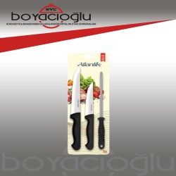 ATLANTİK 3LÜ MASATLI BIÇAK SETİ
