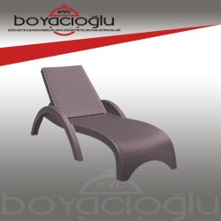 SİESTA FIJI RATTAN ŞEZLONG KAHVE