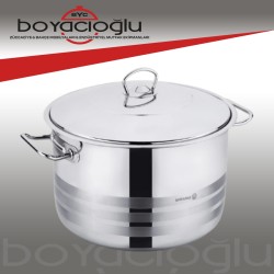KORKMAZ MEGA ÇELİK TENCERE BASIK 45X20CM.