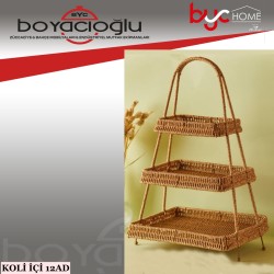 ACERO-1059 3KATLI HASIR KURABİYELİK SUNUMLUK