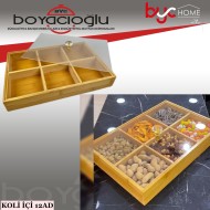 ACERO-32108 BAMBU BÖLMELİ SUNUMLUK ÇEREZLİK