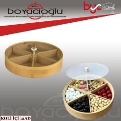 ACERO-32109 BAMBU BÖLMELİ SUNUMLUK ÇEREZLİK