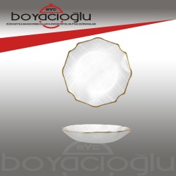 AKC423 DALGALI ÇUKUR CAM TABAK 20CM