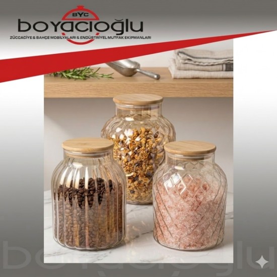 MARCO ALK-0024-0025-0026 LÜSTERLİ CAM KAVANOZ 1800ML