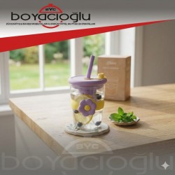 ALK-0054 BLOOMY BOROSİKLAT CAM PİPETLİ BARDAK