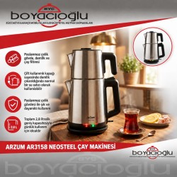ARZUM AR3158 NEOSTEEL ÇAY MAKİNESİ