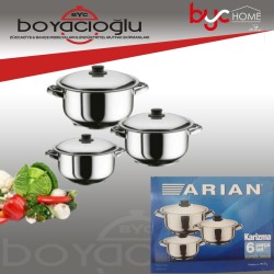 ARİAN KARİZMA ÇELİK TENCERE SET 18-20-22