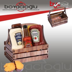 AHŞAP SOS ŞİŞELİK SİRKELİK YAĞLIK KETÇAP