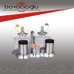 ATM-646 KROM 5'Lİ SİRKELİK TUZLUK SET