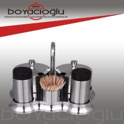 ATM-648 KROM 5'Lİ BAHARATLIK TUZLUK SET