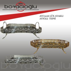 AVC3106 LÜX AYAKLI AYNALI TEPSİ 