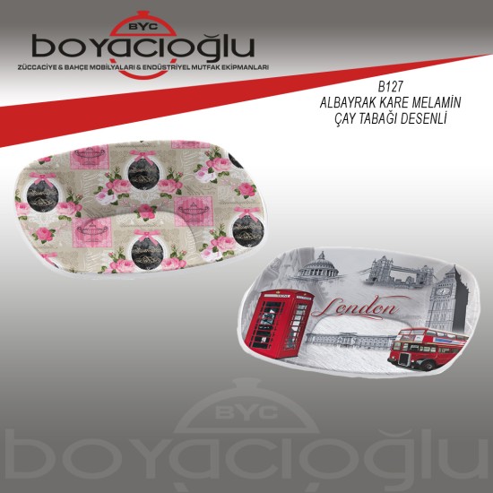 B127 ALBAYRAK KARE MELAMİN ÇAY TABAĞI DESENLİ B127 ALBAYRAK KARE MELAMİN ÇAY TABAĞI DESENLİ