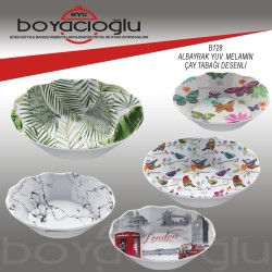 B128 ALBAYRAK YUV. MELAMİN ÇAY TABAĞI DESENLİ
