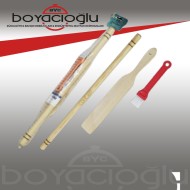 BARAN FİLELİ 3LÜ AHŞAP MUTFAK SETİ