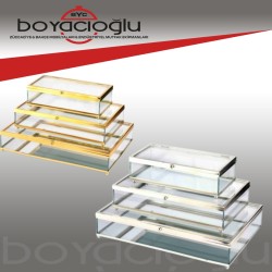 LEİLA BKZ-CM1902 DİKD. CAM SANDIK KUTU 29X18X7