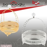LEİLA LM163AG ZARİF AYNALI SEPET  YUV 25CM