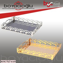 LEİLA LZ1042AD DİKD. AYNALI TEPSİ 25X36