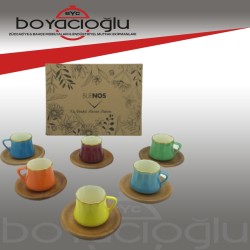 BUENOS BNS1028 RENKLİ 6LI KAHVE FİNCAN TK