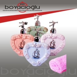 BNY-500305 PORSELEN RENKLİ KALP SIVI SABUNLUK