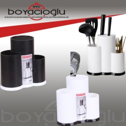 BRNS.10137 3 BÖLMELİ DİK KAŞIKLIK KEPÇELİK BIÇAKLIK