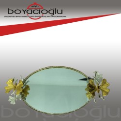 BT-912 OVAL AYNALI KELEBEK KULB TEPSİ ORTA 25CM