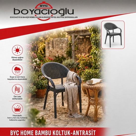 BYC HOME BAMBU KOLTUK-ANTRASİT
