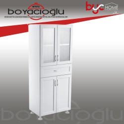 CA-330 GÜL 4 KAPAKLI CAMLI BANYO DOLABI